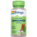 SOLARAY True Herbs Scorțișoară Bark 1000mg - Suplimente cu scorțișoară sol - Suport vegetal pentru wellness generală - Proiect non-GMO Verified - Capsule Vegane, 60 zile de garanție - 30 Serviri, 60 VegCaps