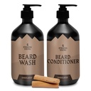 Set de îngrijire Viking Barbă (Sandalwood) - Paraben & sulfate Free Shampoo cu ulei Jojoba - Deep Clean pentru toate tipurile de barbă (10oz pe sticlă)