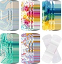 120 buc Bandaje flexibile adezive Bulk forme asortate și modele mici colorate Bandaje destul de tesatura cu pad non stick 3 x 1 inch pentru Cuts Wound Scrapes Women (Colorful)