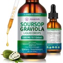 Soursop Graviola lichid picaturi Supliment cu extract de Moss Sea, Soursop Bitters lichid pentru suport Cell & Regenerare, Imunitate, Ficat, Antioxidant, Graviola Frunze Extract 2 Luna aprovizionare 60ML
