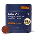 PetLab Co. Alergie & Imun Probiotice Daily pentru câini. Susţine producţia de duri, alergii sezoniere, mâncărime intermitentă, sănătate gut & digestivă pentru câini de talie medie, ambalare mai Vary