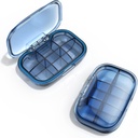 6 Compartiment Travel Pilula Box, Pilula Organizator Proof de umiditate caz de pilula, cutie de pilula mica pentru buzunar, Daily Portable Medicine Vitamina Box, Fish Oil Box, Supliment Box (Blue)
