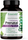 Emerald Labs Prenatal 1-Daily Multi - Prenatal Multivitamin with Methylated Folate, Iron, Whole-Food Blend & More - Soy-Free, Gluten-Free - 30 Vegetable Capsules