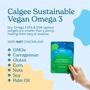 Calgee Vegan Omega 3-450mg DHA & EPA Acidi grași - Ulei de alge durabile - Alternativa de ulei de pește pe bază de plante - Softgels Caragenan-Free (60 Ct)