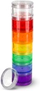 7 Ziua Medicina Organizator pastile - Stackable Pilula cutie - se potrivește tablete mici și suplimente de vitamine, Păstrați medicamentul zilnic organizat într-un singur loc - mediu - Rainbow