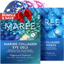 MAREE Geluri ochi și măști faciale Bundle - Geluri sub ochi pentru ochi pufoase ochi și cercuri întunecate, foi hidratare măști - Colagen marin și acid hialuronic, extract de alge verzi și roșii - pentru toate tipurile de piele