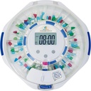 SenyerKare 28-Day Automatic Pilula Dispenser cu Alarmă & Alzheimers Care, Organizator de medicamente w/Easy-Read LCD Display, Sound & Light & Key Alerte pentru medicamente, Vitamine, Suplimente, Clear Lid
