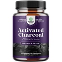 Naturas Craft pastile Charcoal activate Detoxifiere & Cleanse - Purificarea capsulelor de nucă de cocos cu 1200 mg Per Servire pentru ajutor de balonare - Active Detox Supliment pentru Body & Gut Health -180 Conte