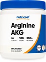 Nutricost Arginine AKG pulbere 300 Grams (AAKG) - 3G per servire & 100 Serviri - Arginină pură Alpha Ketoglutarat