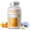 Triple Magneziu Complex - Magneziu Glicinat, Taurate & Malate Supliment cu Omega3, Ashwagandha, GABA pentru somn, Brain Heart & Muscle Support - Absorbţie ridicată şi blând, Vegan, 120 Capsule