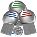 Licee Comb - (Pachet de 3) Tratamentul păduchi, care este individual ambalate profesionale din oțel inoxidabil Louse și Nit Combs elimină ouă cu sfaturi rotunde pentru confort