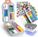 3 PC DIY Travel Pill Organizator cu Labels Farmacie de buzunar, 3 Pilula Box & 420 Medicamente Etichete, Portable Travel Essentials Mini Pill Container 7 zile Pilula Caz de depozitare Vitamina ulei de pește (Set A)