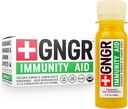 +GNGR Ajutor pentru imunitate Ginger organic, Lemon & Honey Shot - Ginger Shot-uri presate la rece cu Echinacea, suc de lămâie, miere, zinc și vitamina D3, suport imun și digestiv 2 fl oz (Pachet de 12)