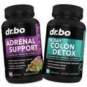 DR. BO Suport adrenal & Suplimente de curăţare a colonului - Suplimentul de oboseală suprarenală cu Ashwagandha & L Tyrosine - 15 zile Pastilele de curăţare intestinală pentru susţinerea mişcării Bowel şi curăţarea stomacului