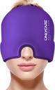 DOARCARE Migrene Relief Cap, Soothing Headache Hat, Upgraded Odorless Gel Ice Head Wrap, Hot and Rece Terapie, Headache Pack pentru Tensiune și Stressture (Purple)