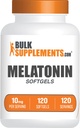 BulkSupplements.com Melatonina 10 mg Softgels - Melatonina pentru adulți, Suplimentul de somn - 10mg Melatonină per Serving, Gluten Free, 1 Softgel per Serving, 120 Conte (Pachet de 1)