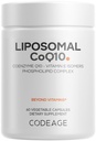 Codeage Liposomal CoQ10 Supliment - 125 mg Coenzime Q10 cu vitamina E Izomers Tocopherols - 2 luni alimentare - 1 capsulă per servire - Livrare lipozomal - Vegan, non-GMO, gluten-free - 60 capsule