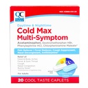 Cality Choice Day & Night Cold Max Multi-Symptom, Rece & Flu Medicine, Pain Reliever, Fever Reductor, Tuse Suppressant, Nasal Decongestionant, 24 de ore de ajutor de gust rece Caplete