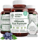 Natural Nutra Ultimate Eye Health Supplement - Bilberry & Blueberry Extract Blend for Day and Night Vision Support, Promovează percepția culorii și claritatea ochilor - Non-GMO, Vegan - 30 capsule (Pachet de 2)