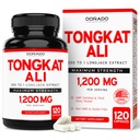 Tongkat Ali For Men 1200mg (200 to 1 Extract) - 120 capsule - Longjack Supliment - Premium Tonkat-Ali Supliment - Suport Putere, unitate, Performanță sportivă și masa musculară - Gluten gratuit și non-GMO