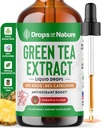 Ceai verde 10:1 Extract 50% EGCG - Ceai verde picaturi lichid - Vegan, 4X mai puternic decât pastile și capsule - 2 oz antioxidant și supliment imunitar - piele, suport cardiac, sănătate și memorie Boost