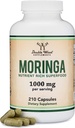 DWS Capsule organice Moringa 1000mg - Pure Moringa pulbere pentru energie și suport imunitar - Green Superfood bogat în antioxidanți, vitamine esențiale și aminoacizi - 105 capsule Vegan