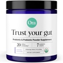 Ora Organic Prebiotic și Probiotic Powder Supliment - 20 miliarde Probiotice, 7 Trenuri pentru cel mai bun Prebiotic pulbere, non-GMO, Probiotice pentru femei, Bărbați și copii - Lavandă Lemonade Aroma, 30 Serviri