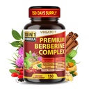 VEGATOT GlucoSavior Berberine Supliment cu Ceylon Scorțișoară, Bitter Melon, Gimnema - Suporturi Imun, Heart Health & Funcția gastro-intestinală - Made in the USA (150 Conte (Pachet de 1))