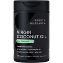 Sports Research® Organic Coconut Oil Capsules 3000MG - Cold Presed Extra Virgin Coconut Oil with Medie Chain Triglicerides (MCT) - Vegan Friendly & Non-GMO Verified - 120 Softgels