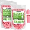 XPRS Nutra Vegan Dimensiune 0 Capsule separate - 1000 capsule Premium goale separate în pungi - 0 pastile pentru umplere suplimentară DIY (Pink)