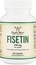 Fisetin Supliment - 100 mg de Flavnonols bioactive, 60 Conte (Bioflavonoid Polyfenols Supliment similar cu Apigenin, luteolin, și Quercetin) Suport senolitic de lemn dublu