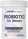 Probiotic pentru femei, 50 Miliarde CFU Probiotice pentru femei cu prebiotice, Plus US-Grown Cranberry, Suport GI, Sănătate pentru femei, Sistem triplu de protecție, Lansare întârziată, 60 capsule