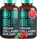 Vegan Collagen Booster Tablets - Cruelty-Free Vegan Collagen Supplements - Biotin, Organic Superfood, Plant Based Collagen Vitamins for Skin, Hair, Nails - 2-Pack, 60 Vegeterian Collagen Boost Pills