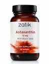 Zatik Naturals - Astaxanthin 12mg cu Seminte Negre Organice, Antioxidant, 90 Vegan Softgels