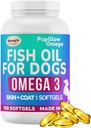 Omega 3 ulei de pește pentru câini - 120 SoftGels - Skin & Coat Supliment pentru câini, Sprijină Piele sănătoasă, Haină, Articulații, Inimă & Sistem imunitar, Premium Fish Suplimentul de ulei pentru câini - Made in USA