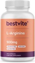 BESTVITE L-Arginină 500mg (240 capsule) - Fără Stearat de magneziu - Fără oxid de siliciu - Fără fillere - fără OMG-uri - fără gluten