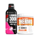 PROSUPPS L-Carnitina 3000 Stimulante Injecții cu lichid liber (31 Serviri, Fructe Dragon) și pulbere termogenică cu grăsime termoizolantă (25 Servings, Molten Mango) Bundle