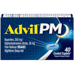 Advil PM Caplets, Ibuprofen 200mg, Sleep Aid, 40 Count