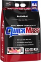 ALLMAX Nutriție QUICKMASS, căpșuni Banana - 10 lb - Catalizator rapid de masă - Până la 64 Grams de proteine per servire - 3:1 Carb la raportul de proteine - Zero Trans Fat - până la 70 Serviri