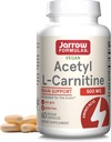 Jarrow Formulas Capsulele Acetil L-Carnitină - 500 mg - 60 Număr - Pentru sănătatea creierului și metabolismul acidului gras - Capsule vegetale - Ne-GMO - Gluten Free