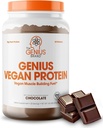 Geniu Vegan pudra de proteine, Ciocolata - plante-Baza de culturi musculare Shake pentru bărbați și femei - Pea & dovleac Proteine surse - naturale arostate și îndulcite - lactate și lactoză gratuit