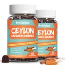 2 pachet de zahăr gratuit Ceylon Scorțișoară Gumies 2000MG, Scorțișoară Supliment cu Crom și scoarță de scorțișoară, Vegan, Non-GMO, Gluten gratuit,120 gume