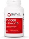 PROTOCOLUL PENTRU BALANCE LIFE C-1000 + Zinc-15 - Vitamina C & Zinc Bisglicinat - Supliment de suport imun - Supliment antioxidanti - cu acid ascorbic - 120 Capsule veg