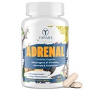Suport suprarenal Suplimente Adaptogens Herbs - Supliment de cortizol cu Rhodiola Rosea, Ashwagandha, Basil Sfânt și Eleuthero-Mood și suport energetic pentru femei și bărbați-non-GMO, 60 comprimate Vegan