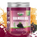 (8 OZ) Sea Moss Gel Organic Raw Elderberry aroma irlandez Seamoss Barbati Femei Natural Vegan 102 Vitamine si Minerale Wild recoltat non-GMO Apărare imună Booster Lung Tiroidal Suport digestiv