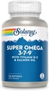 SOLARAY Super Omega 3 7 9 sprijină pielea sănătoasă, mai mult EPA, DHA, acizi grași esențiali din ulei de pește Mini Softgel, 120ct
