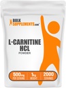 BulkSupplements.com L-Carnitina HCl Pulbere - Carnitina Supliment, Carnitina Pulbere, L-Carnitina 500mg - Neflavorat & Gluten Gratuit, 500mg per Servire, 1kg (2,2 lbs) (Pachet de 1)