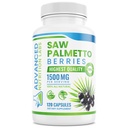 Saw Palmetto Berries & Extract - 1500 mg Saw Palmetto Supliment pentru barbati si femei - DHT Blocker pentru cresterea parului, suport prostata si sanatate urinara - 120 capsule Vegan