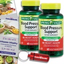 Alegerea Bundle Spring Valley Suport de tensiune arterială Capsule vegetariene 60 Ct 2 pk (120 Total) + Ghid de vitamine & Container de pastile (4 elemente)!