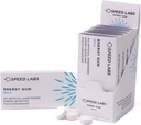 Speed Labs Mint Natural Caffeine Energy Gum 25mg Cafeina, Taurina, B Vitamine Per Piece, 48 Piese (6 Pachete de 8) Zahăr liber, Zero Calorii, îndulcit natural, Gluten gratuit